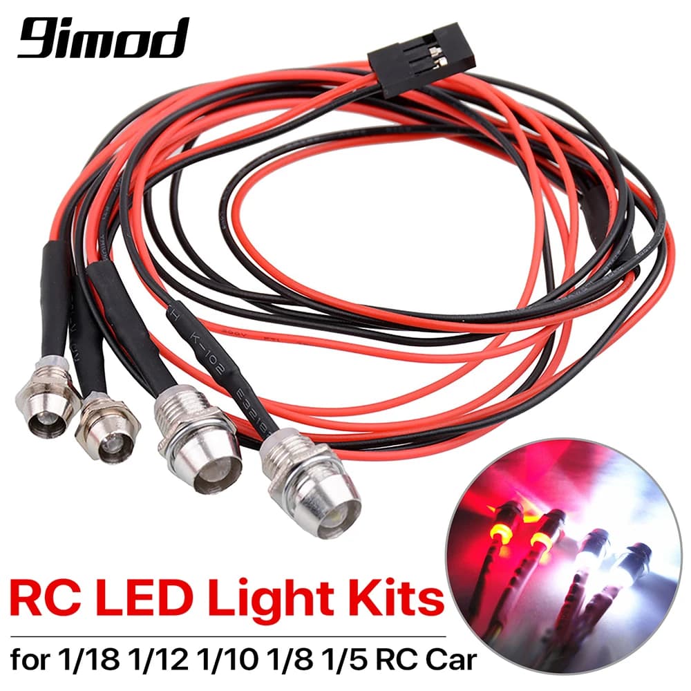 ​ 9IMOD RC Kit Luce A LED per 1/18 1/12 1/10 1/8 1/5 Traxxas HSP SCX10 D90 HPI Redcat RC4WD Tamiya Luci Assiali Set Lampada Auto RC