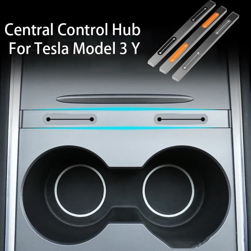 Central control hub for Tesla Model 3 Y TPU four-holes in USB cable box for auto expansion Dock Interior accessories for central console