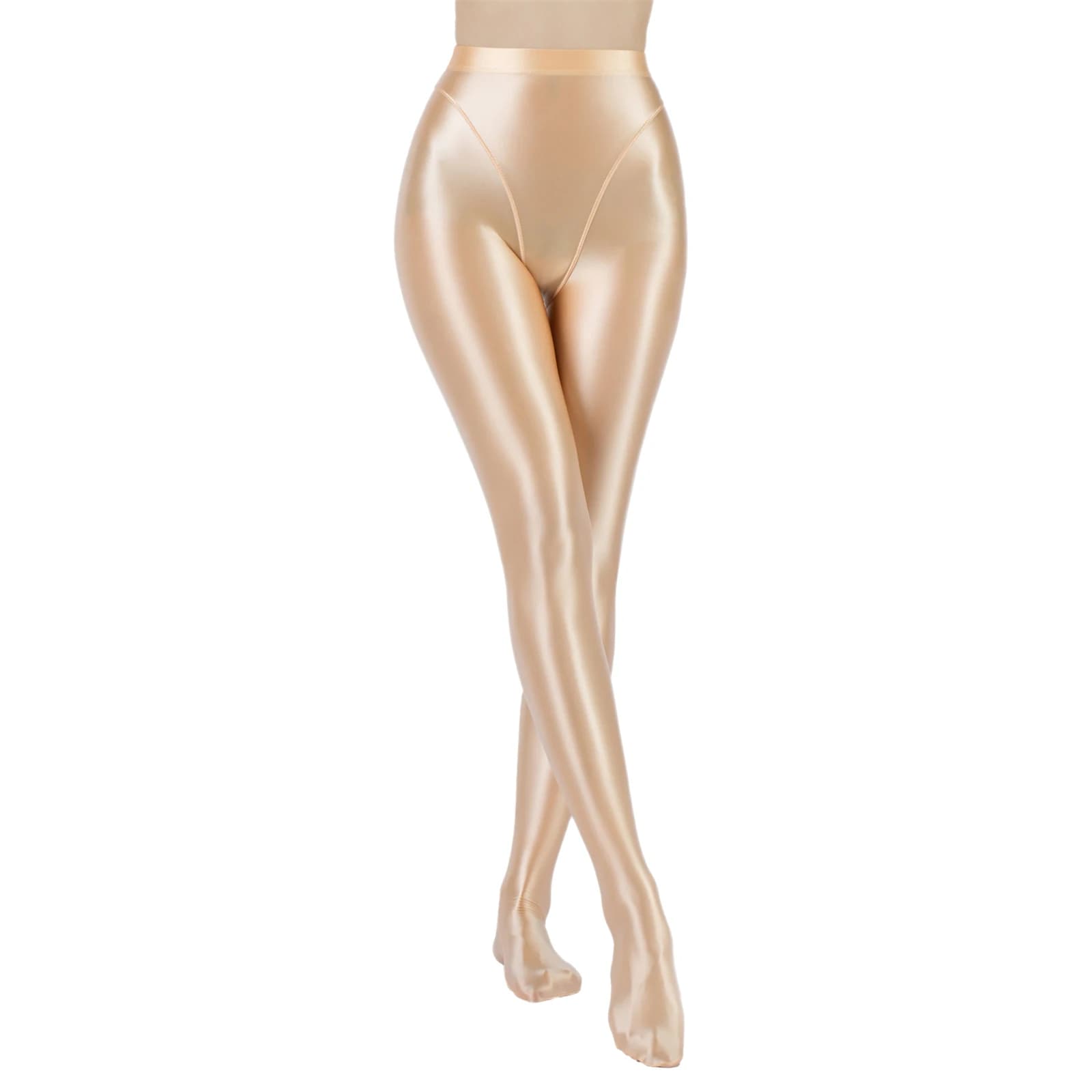 Collant lucidi ad olio da donna pantaloni lucidi a vita alta calze elastiche collant balletto Yoga Pilates Fitness sport Leggings da allenamento