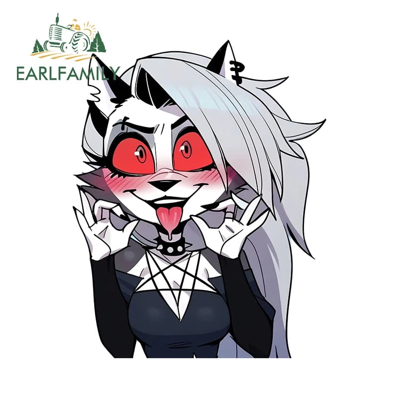 EARLFAMILY Ahegao Face Loona Car Stickers Anime Peek Heavy Fridge Solar Protection Decalcomania Waterproof Auto Body Graphics Decor