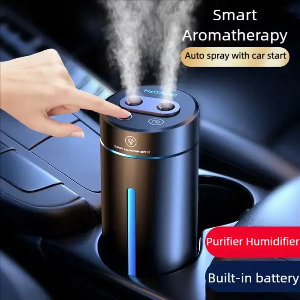 Deodorante per auto portatile con mini umidificatore a batteria ricaricabile e diffusore di aromi per il relax durante i lunghi viaggi