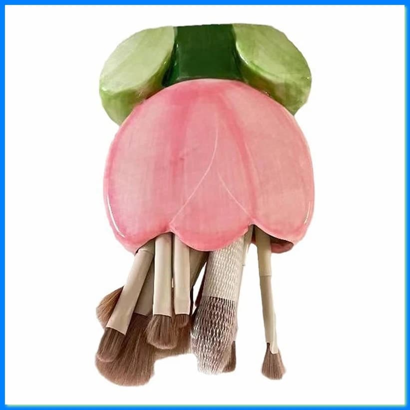 Desk Accessories Holder, Brush Holder Pink, Matite Door with Tulips, Home Decoration, Birthday Gift A57M