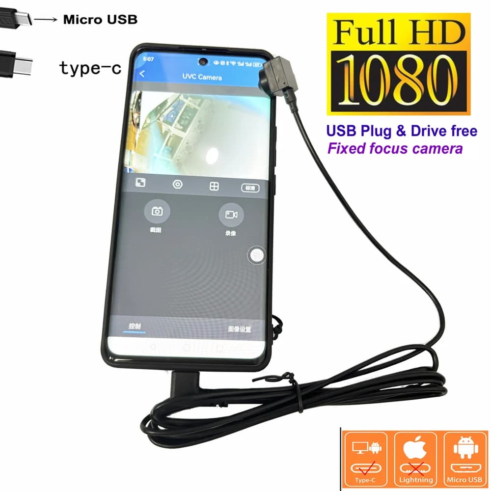 1080P Micro UVC OTG USB Camera DV Abbigliamento Audio Android Smartphone Sicurezza Cctv Tipo-c USB Telecamera esterna per OTG Mobile