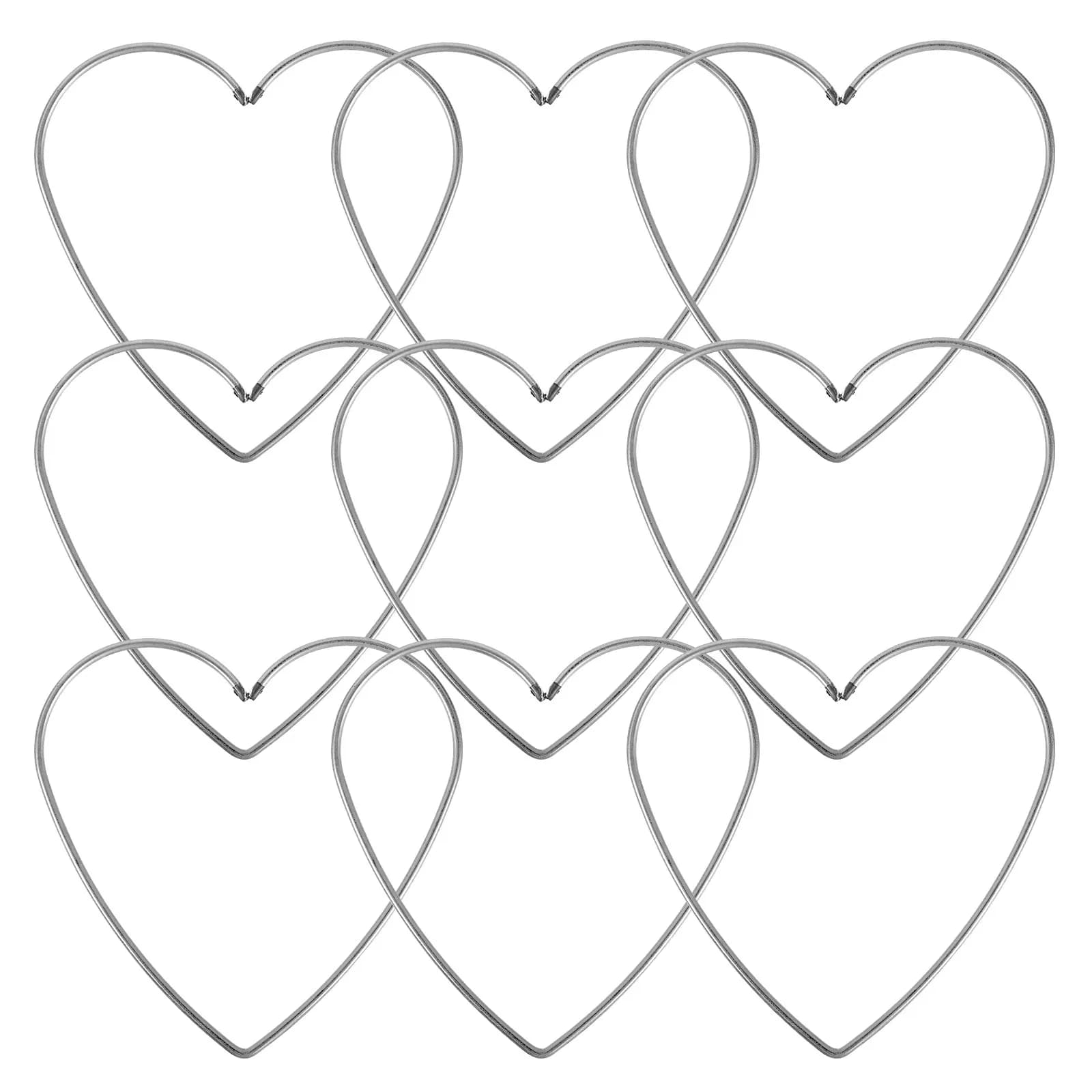 10Pcs Love Heart Shape Dreamcatcher Metal Ring Nearly Deformation for Handmade Accessories Curtain Ringer Art Display 12Cm