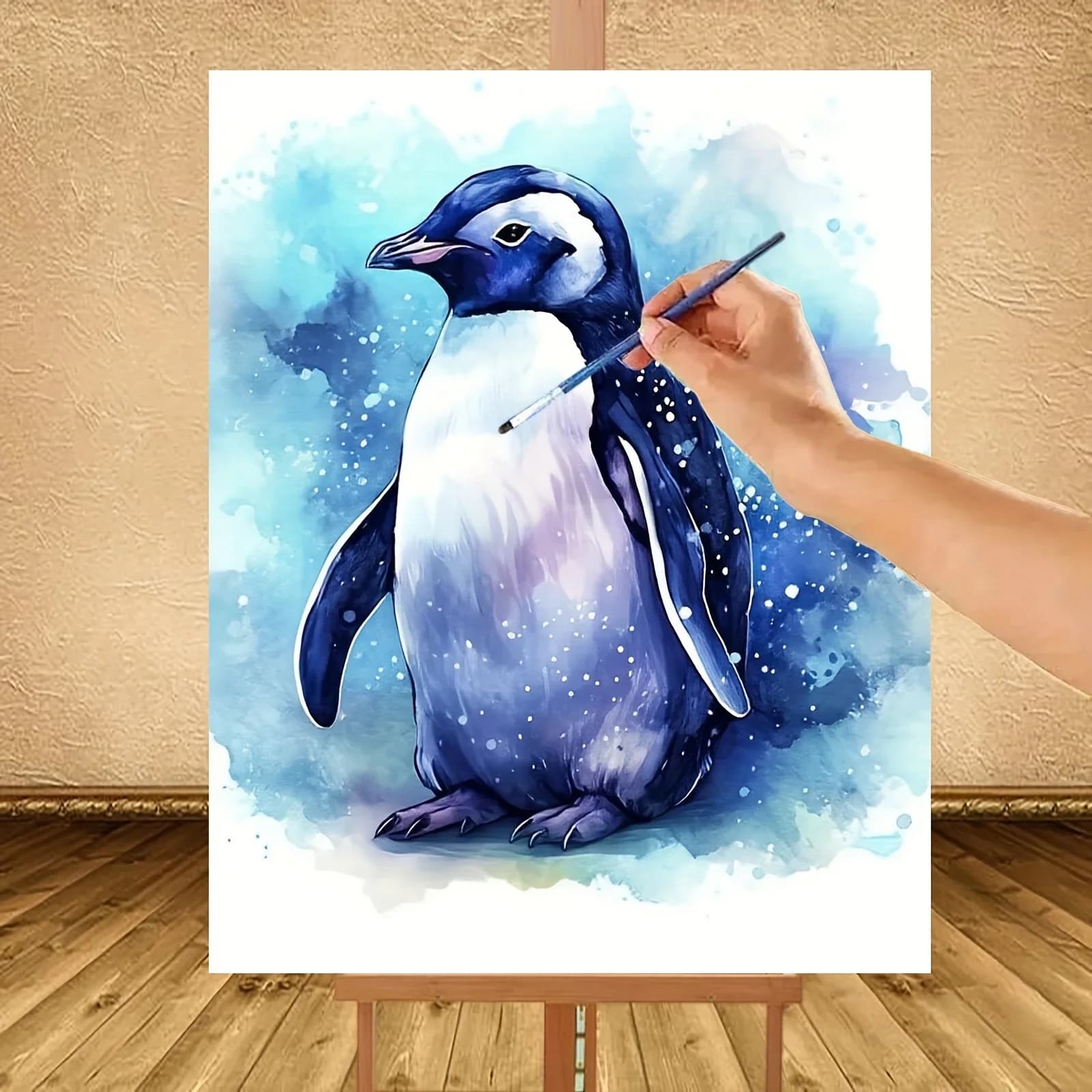 [2D Flat Frameless][Professional Art Use] 1pc Beginner-Friendly DIY Adult Paint by Numbers Kit - Includes Acrylic Paints, Canvas