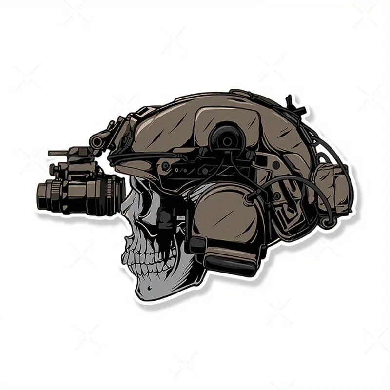 Soldier Skull Car Stickers, Suitable for Laptops, Water Bottles, Trucks, Phones, Macbooks, Motorcycles, Vans, Suvs, Vehicle Wrap