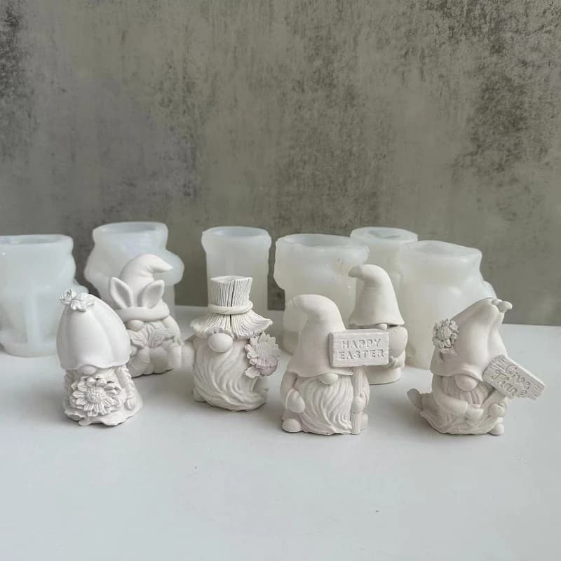 Santa Claus Aromatherapy Candle Silicone Mold DIY Faceless Dwarf Plaster Concrete Epoxy Resin Mold Home Decor