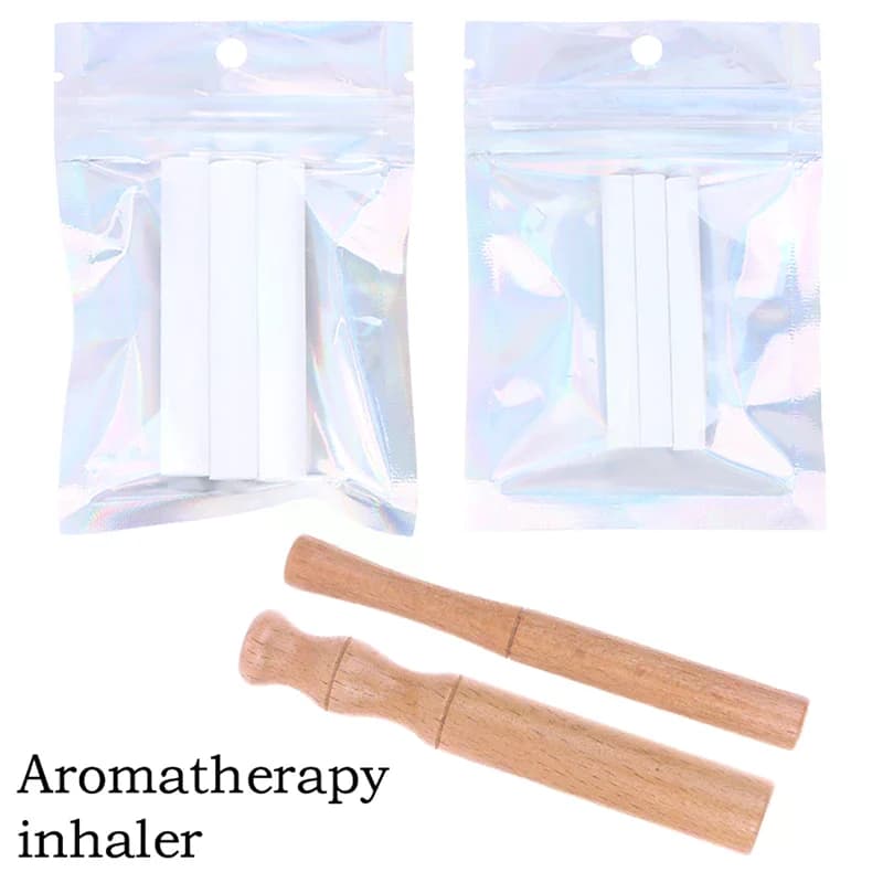 Inalatore per aromaterapia per oli essenziali Smettere di fumare Inalatore Stick Diffusore personale in legno per oli essenziali con aste in fibra