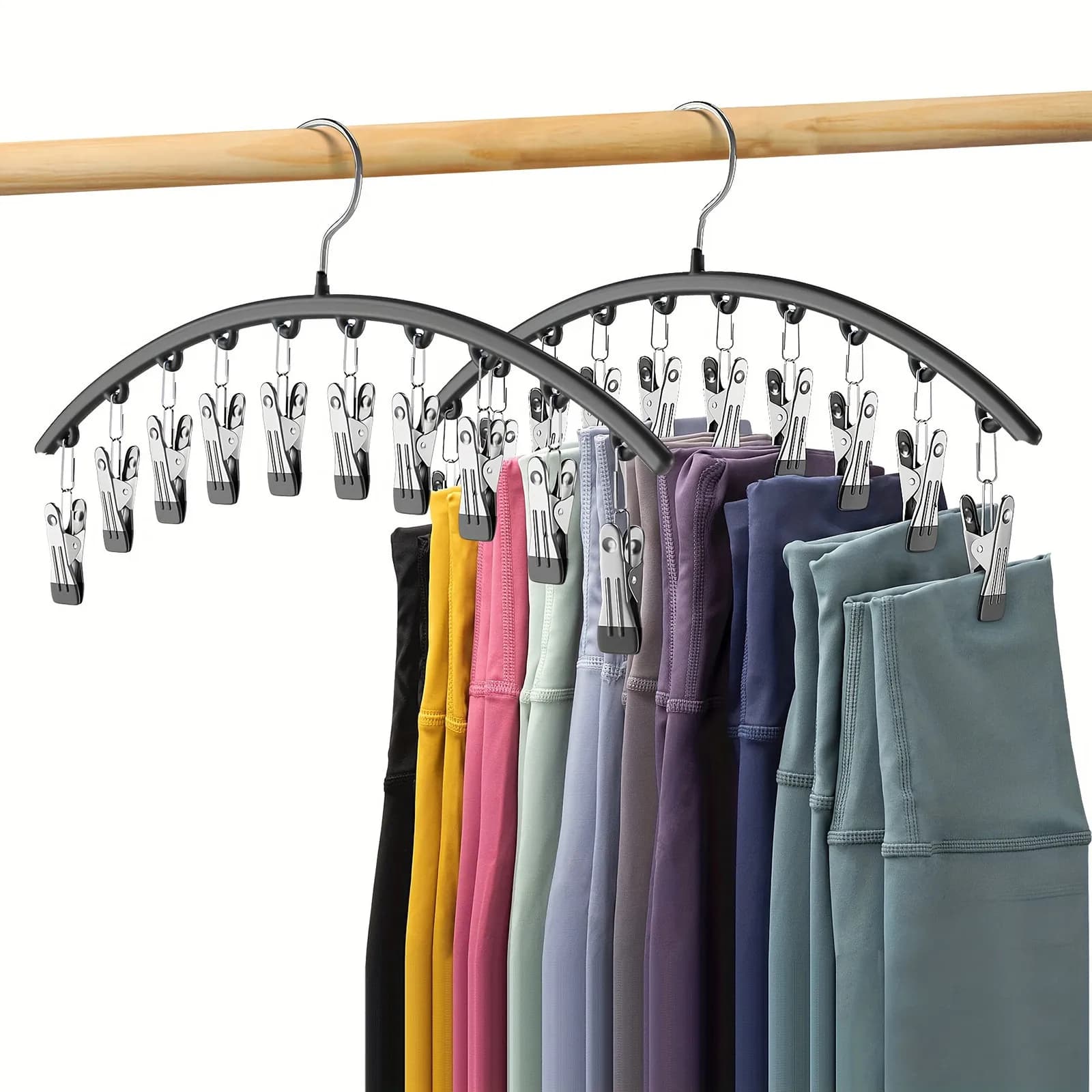 Multifunctional stainless steel clothing holders, cabinet organizer with space-saving hook and vest holders for trousers, skirts, hats