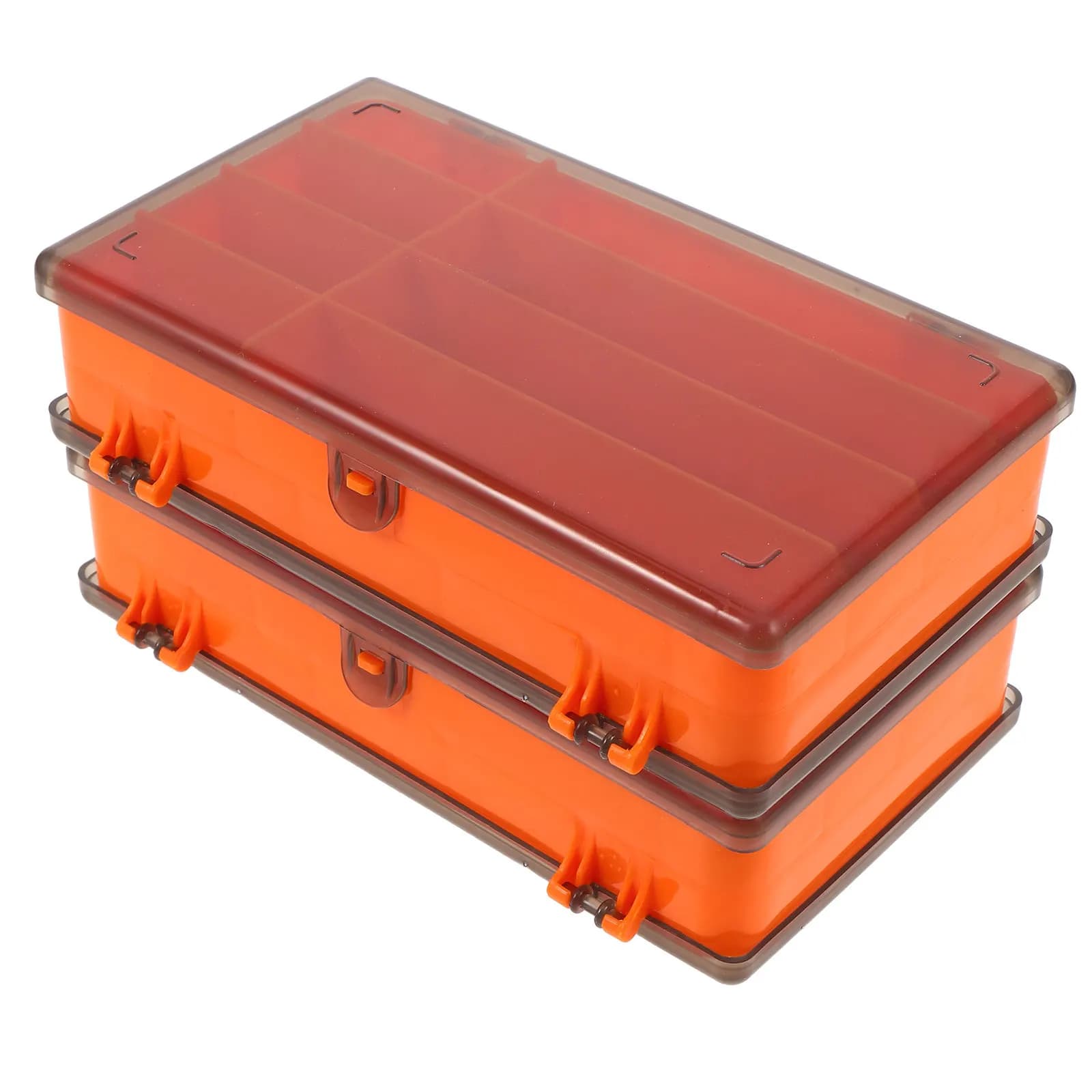 2 Pezzi Scatola Porta Esche da Pesca a Doppia Porta, Contenitore per Esche a Doppio Strato, Organizer Compatto Portatile in Plastica per Attrezzatura da Pesca in Acqua Dolce