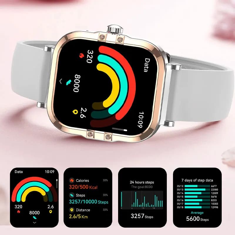 GEJIAN Woman call Smart Watch Bluetooth 5.3 1.75 inch LED Screen Resolution 390 * 450 HD Woman watch 260 mAh
