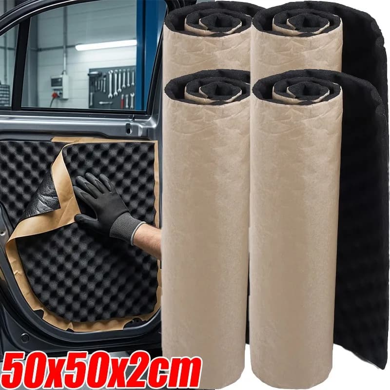 Car 50X50cm Sound Absorbent Mat, Acoustic and Thermal Insulating, 2CM Thickness, Insulating Mats for Reduction of Car Rumor, Decorative