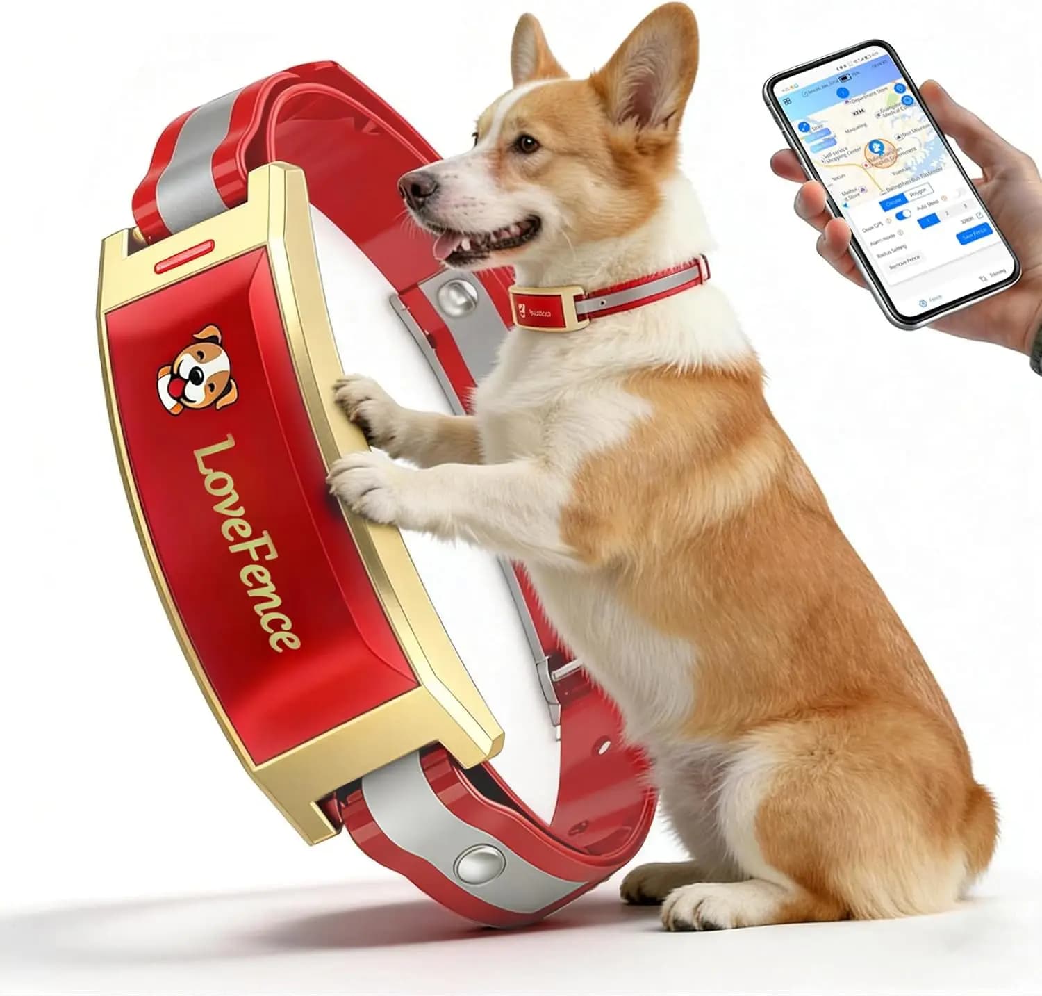 Collare GPS Elettrico Wireless per Cani, Sistema di Contenimento Invisibile Senza Recinzione con App Gratuita, Barriera Anti-Shock per Animali Domestici, Perimetro Esterno per Giardino, Ideale per Cani Disobbedienti