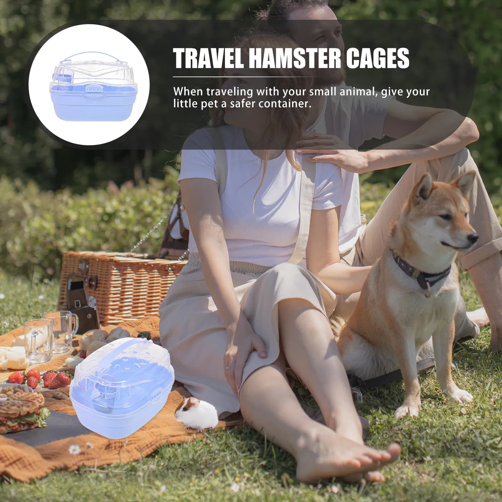 Trasportino Portatile per Piccoli Animali, Gabbia da Viaggio Compatta per Criceti, Contenitore Leggero per Chinchilla