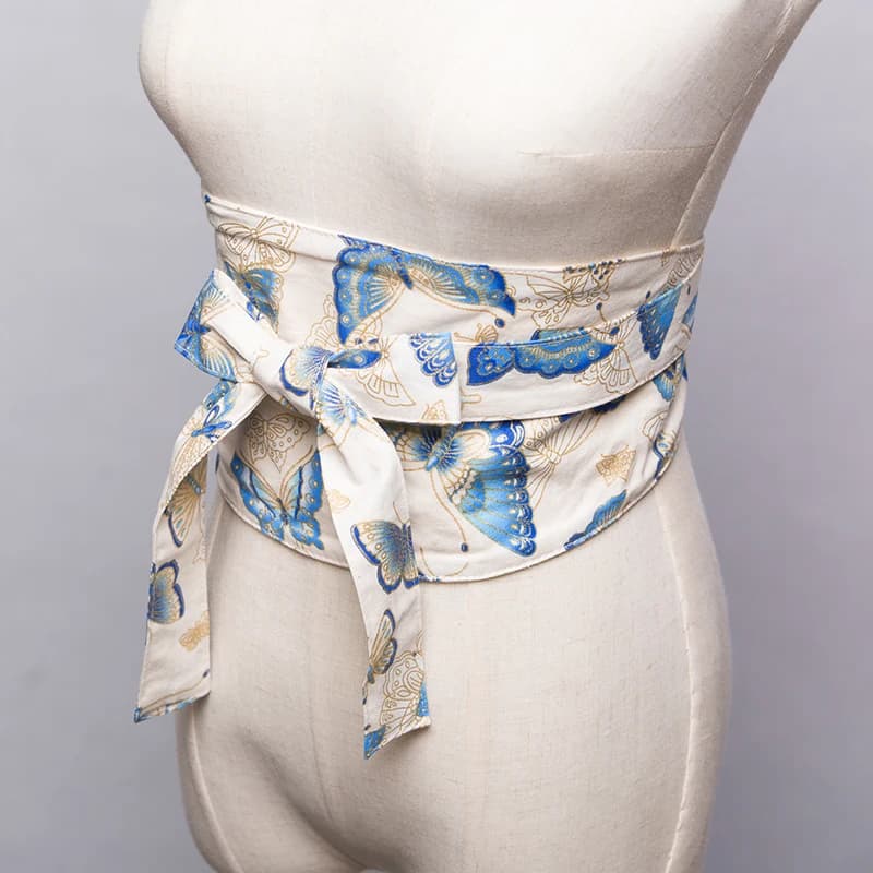 Japanese Style Gold Embossed Kimono Waist Belt Traditional Japanese Bathrobe Accessory Multiple Designs Available Retro Style