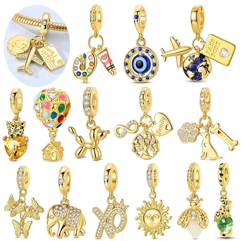 Original Airplane Charms Beads Fit Original Bracelet Bag Keychain Earring Charm Bead Pendant Diy Women Jewelry Gift