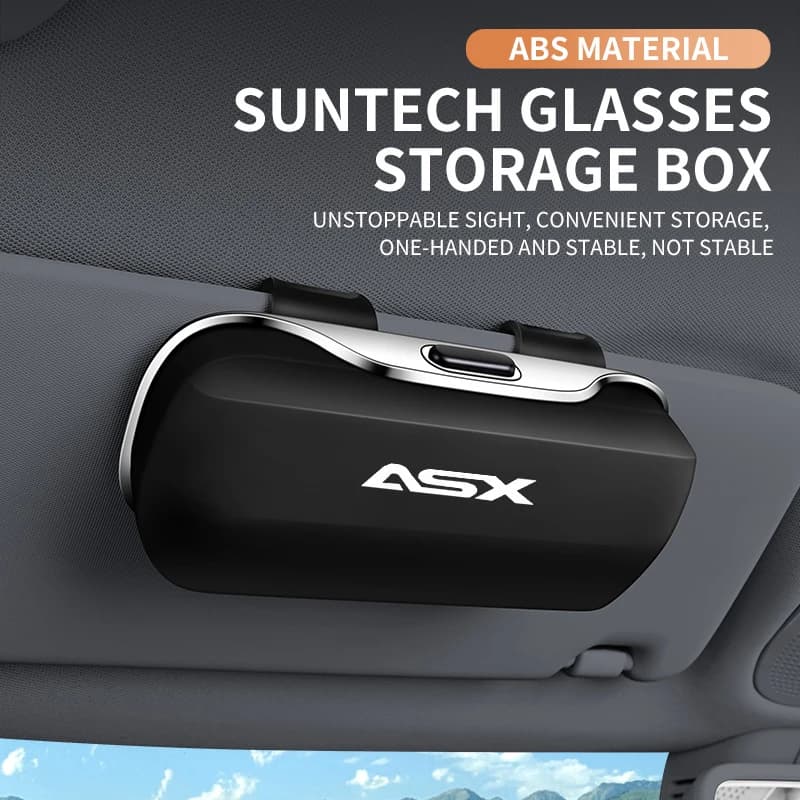 Custodia per occhiali per auto Scatola per occhiali da sole Porta visiera parasole Scatola per telaio protettivo Clip per occhiali portatile per Mitsubishi Asx