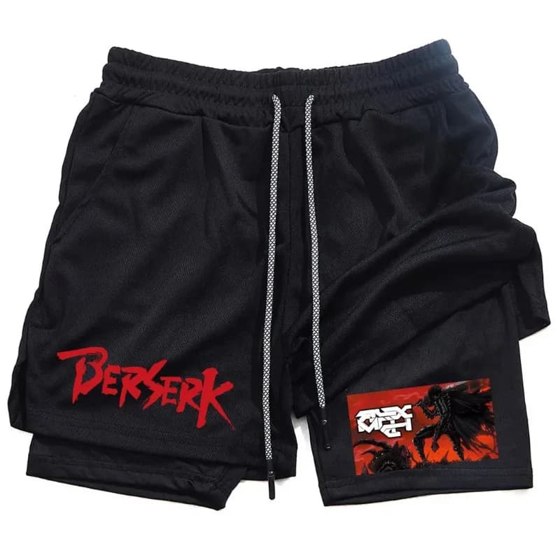 Men Running Tight Shorts New Fitness Double Layer 2in1 Summer Harajuku Sport Workout Athletic Activewear Towel Loop Double-Layer