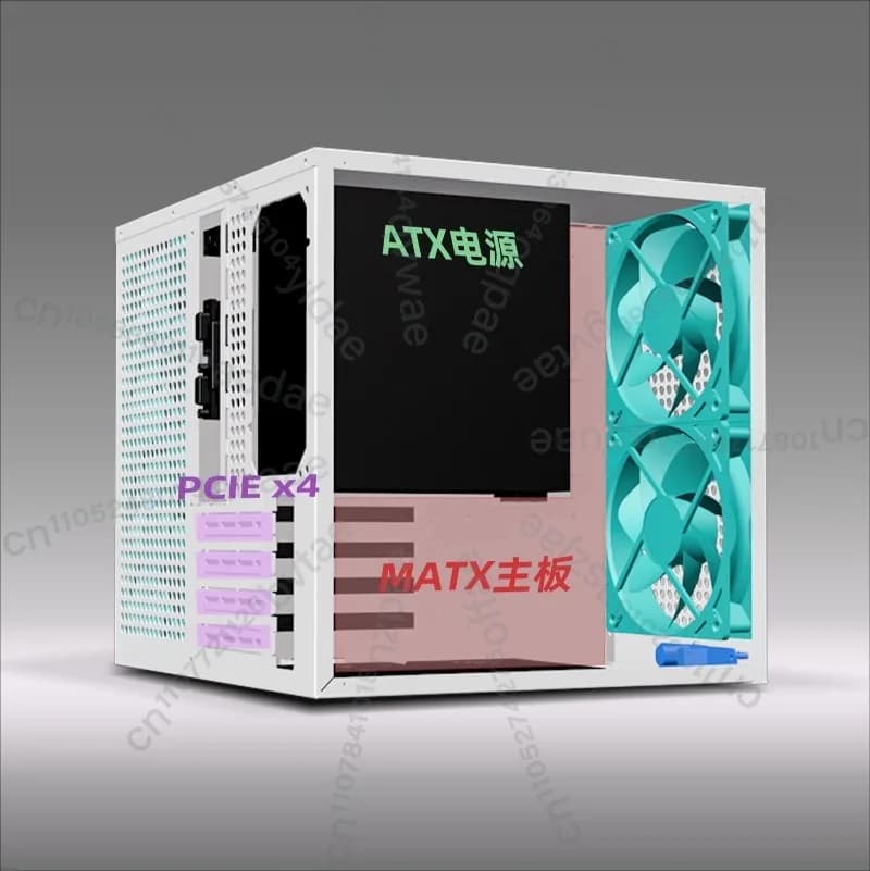 Chassis NAS Sagittarius a 8 alloggiamenti con backplane, alimentatore ATX, PCIe MATX full-height, storage Qunhui AIO, UNRAID