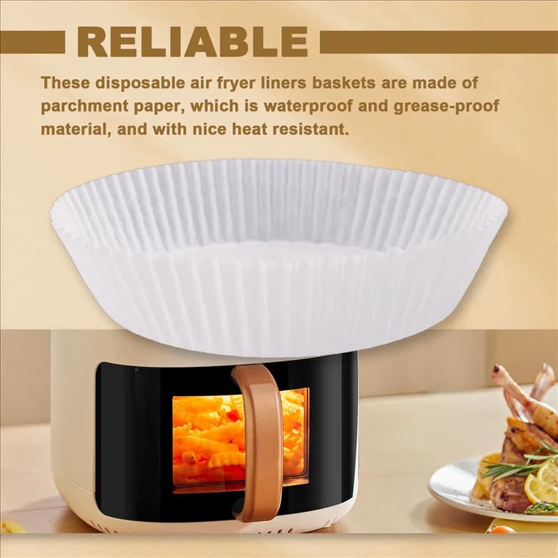 A19F-Air Frying Machine Parchment paper lining Disposable disposable non-stick waste paper basket un perforated