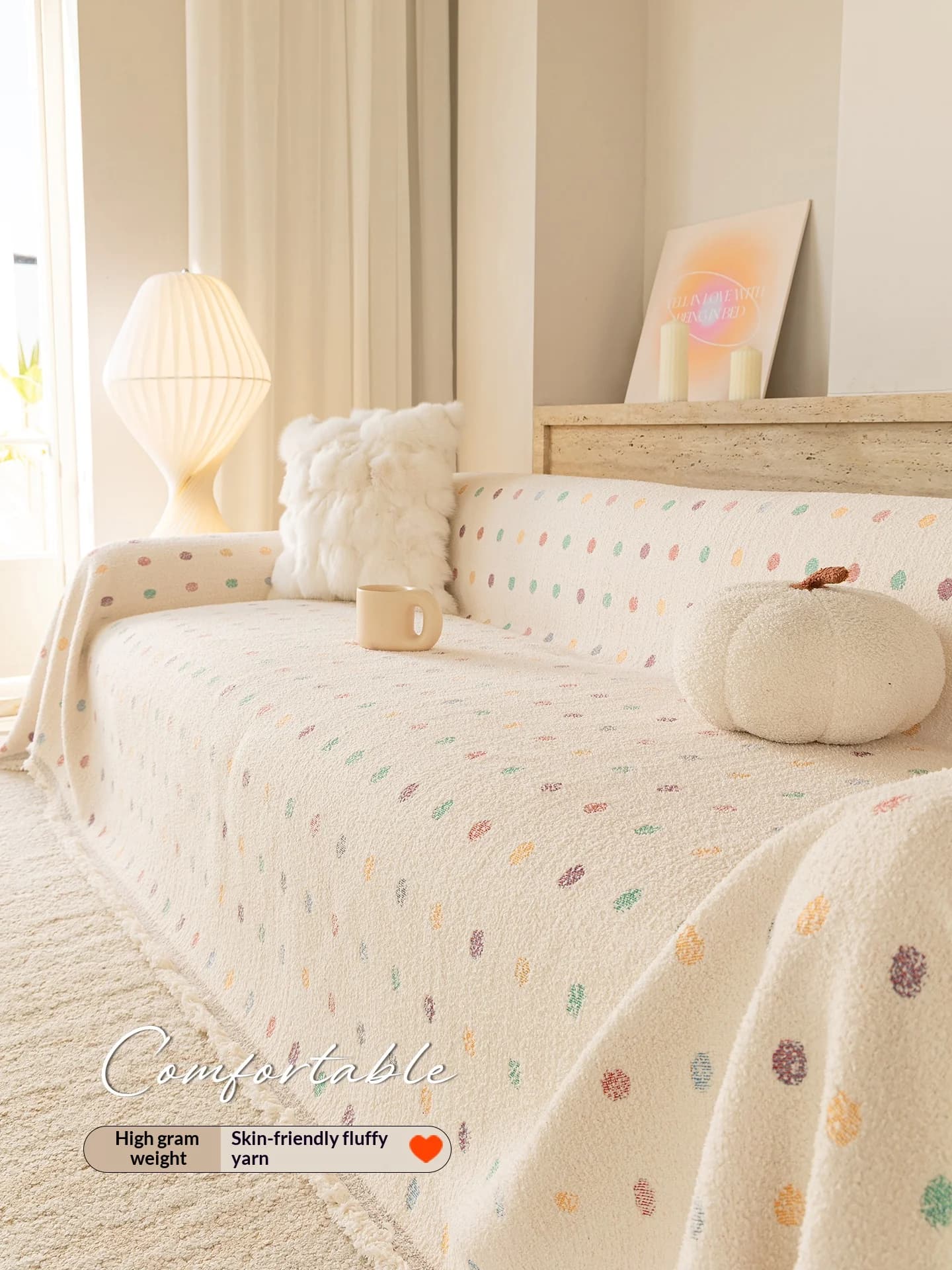 They cover in thick, cat-resistant lashes, elegant design with seams, complete cover for 2/3/4 seat sofas.