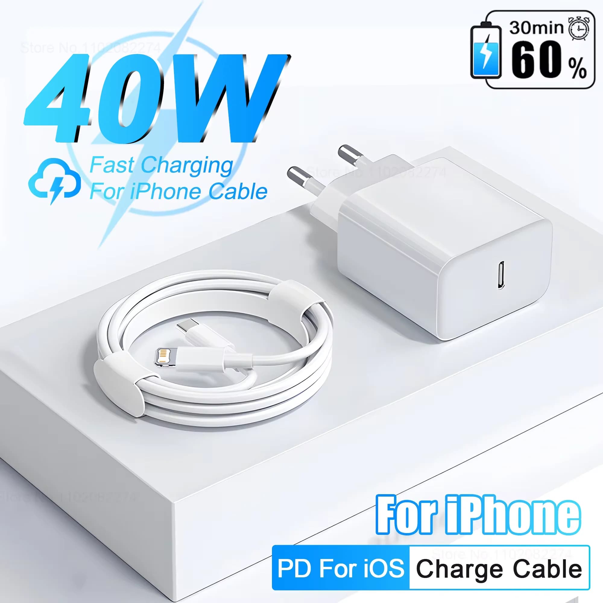 Per Apple 40W per caricabatterie iPhone caricatore rapido USB tipo C per iPhone 16 15 14 13 12 11 Pro Max XR XS Plus accessori per cavi di ricarica PD