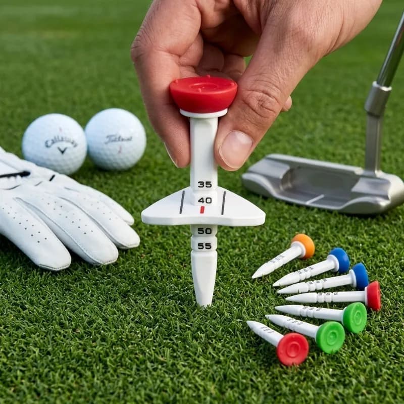 Tee da Golf Regolabile in Altezza 33-55mm, Set da 4 Pezzi, Accessori per Allenamento e Pratica del Driving