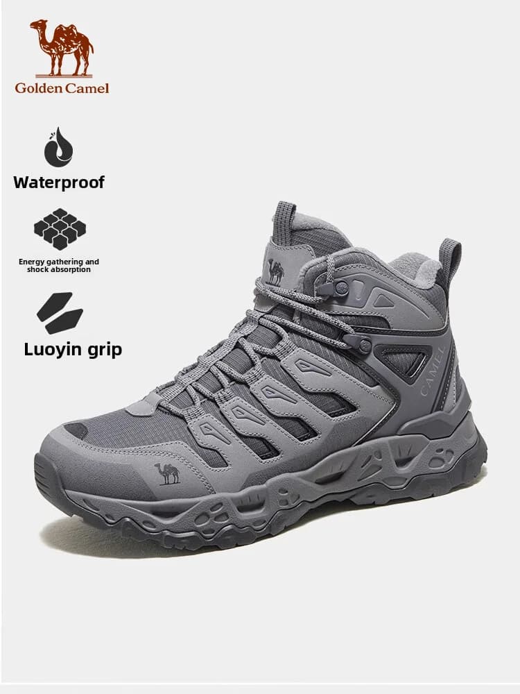 Golden Camel Winter Boot Men's Outdoor Hiking Boots Suede High Top Trekking Men Shoes Rainproof Tactical Combat Military Boots