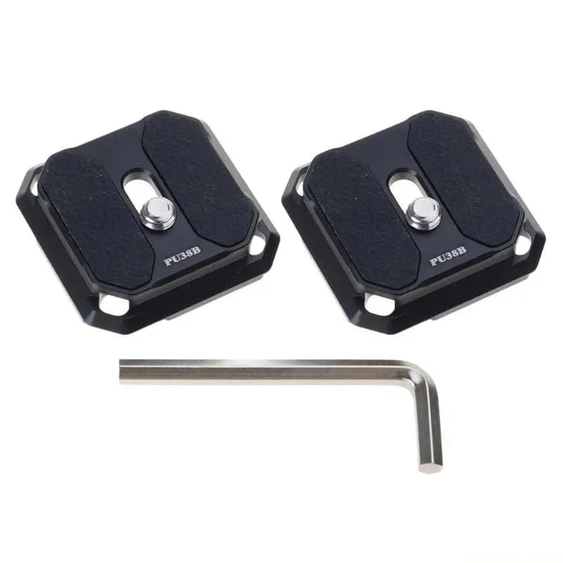 F62C 2 piastre montaggio per fotocamera a commutazione rapida da 38 mm stile Arca con spilla da balia per treppiede
