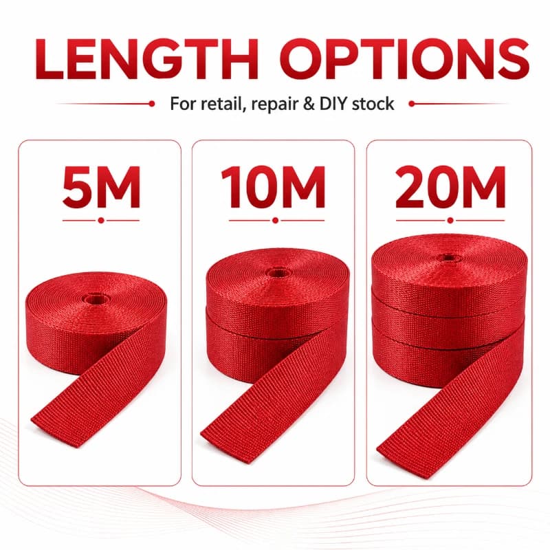 5/10/20M 20/25/32/38/50mm Red Nylon Webbing Strap Heavy Duty Belt Tape for Backpack Luggage Leash Pet Collar Sewing Craft Trim