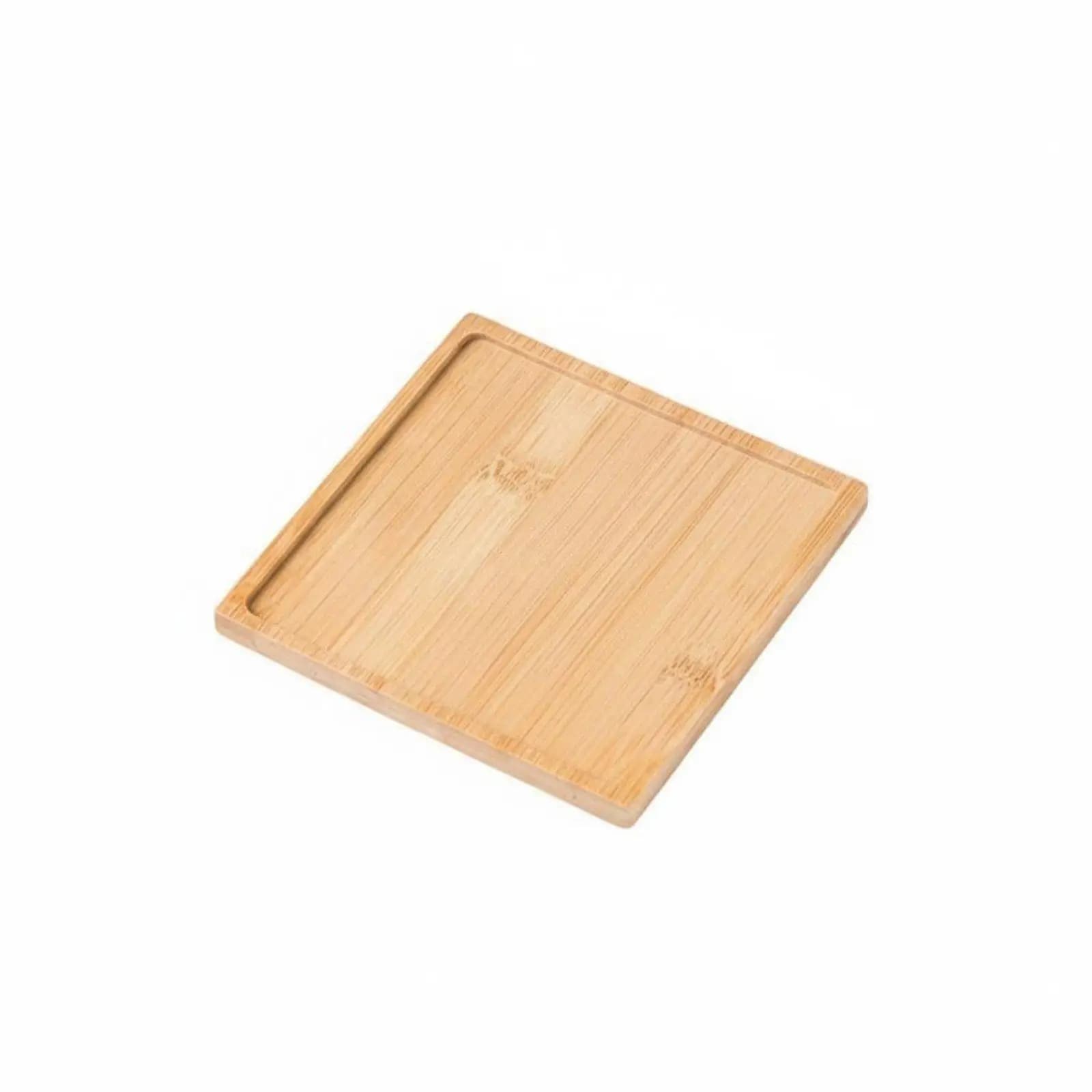 Industrial Tray Bamboo Plant Tray Round Square Geometric Base Waterproof Saucer for Indoor Plant Pot Cover