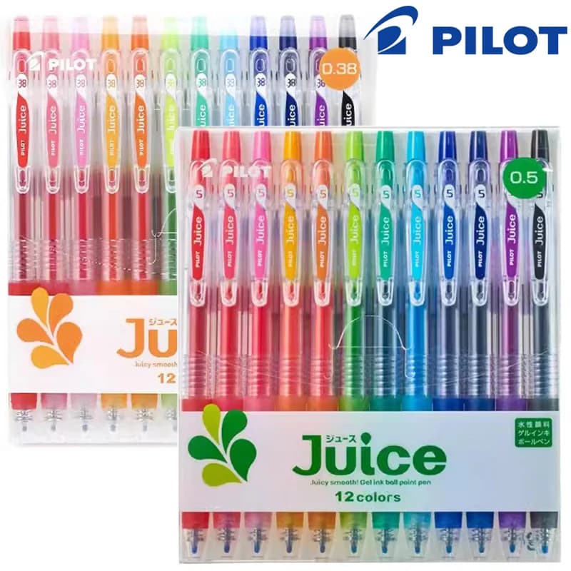 Giappone PILOT Juice Penna Gel Set 0.5/0.38mm 12 Colori Fluorescente Nota Manuale Disegno Rifornimenti di Arte di Cancelleria Accessori Per Ufficio