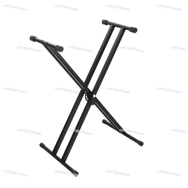 Double shelf electronic keyboard support, adjustable, reinforced, weighed, for home use