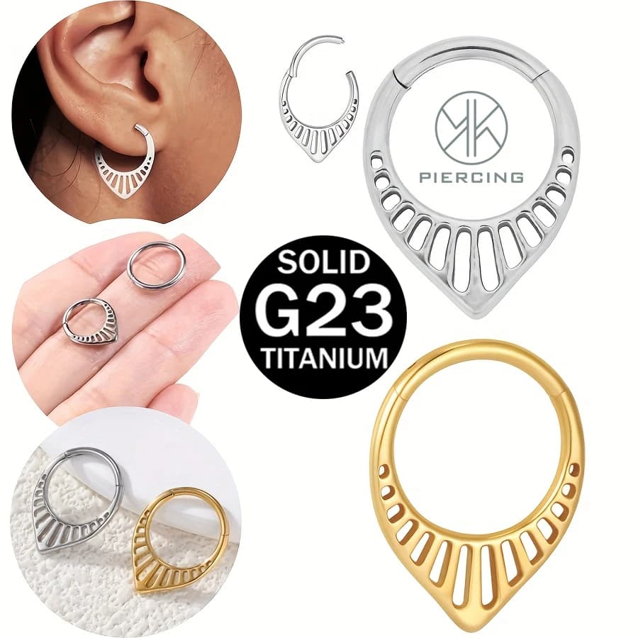 1pc di G23 Titanio Piercing Setto Naso Anello Cerniera Cartilagine Tragus Concha Orecchio Elix Orecchino Gioielli del corpo per uomini e donne
