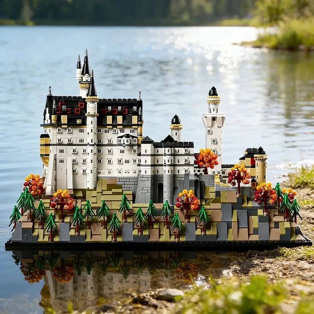 2026 Popular 3455pcs Building Block Assembly Street View Neuschwanstein Castle Model Gift Toys Christmas Birthday Gift
