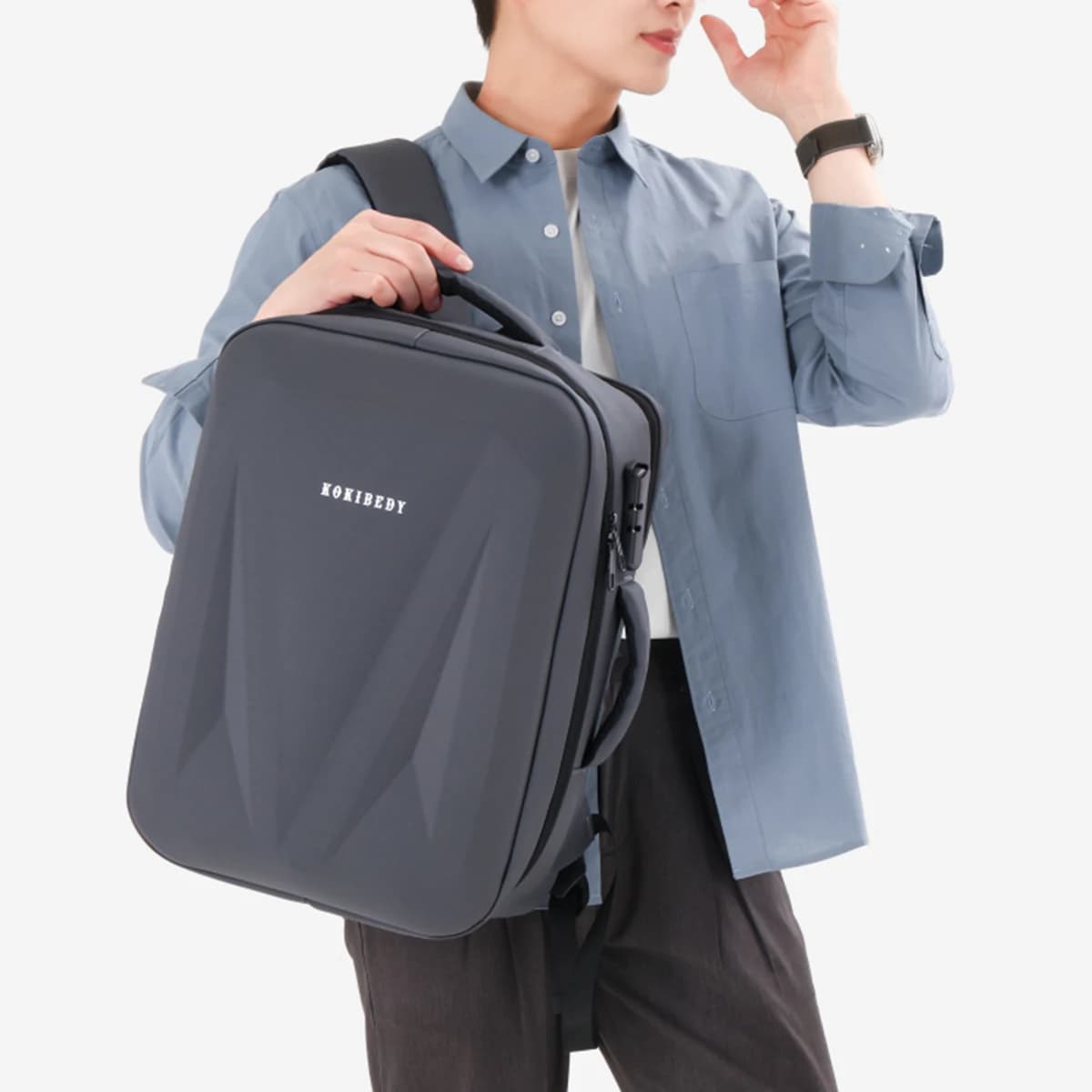 Password-Protected Backpack for Men, Hard-Shell Gaming Backpack, Large-Capacity Laptop Bag, Business Travel High-End Backpack