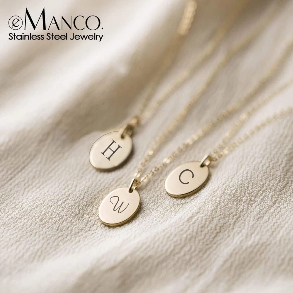 eManco Moon Flower Necklace Laser Engraved Stainless Steel Women Accessories Birthday Jewelry Customised Necklaces