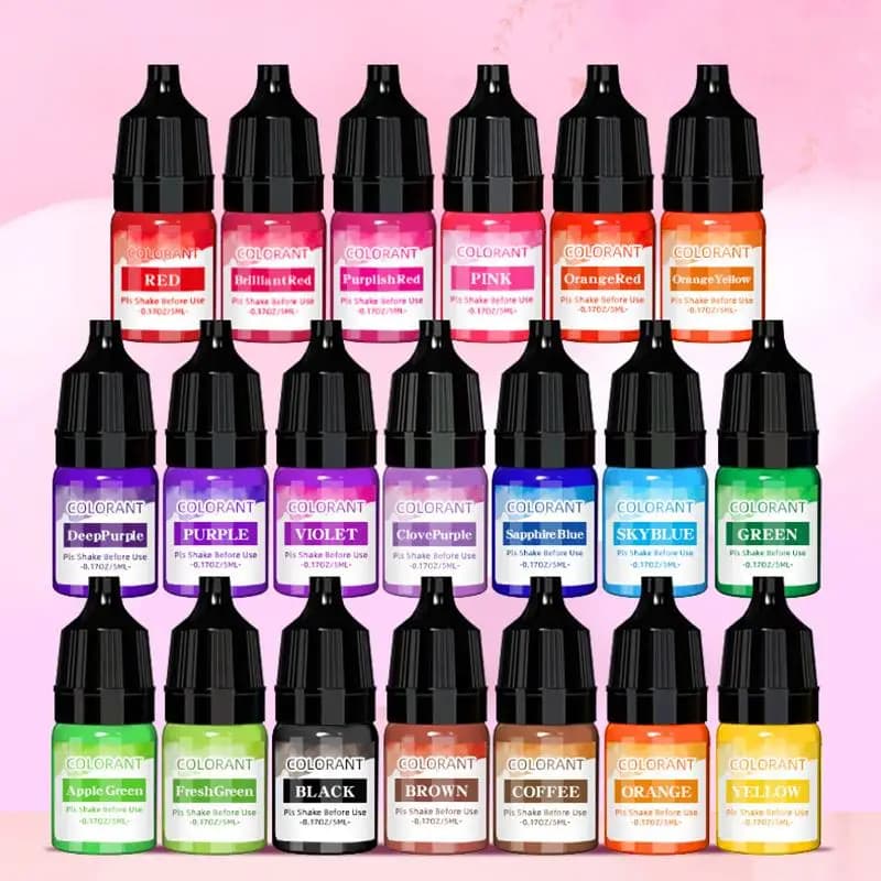 Colorante per Cera di Candele 5ml/Bottiglia, Pigmento Non Tossico per Cera di Soia, Tintura Liquida per Candele, Coloranti per Sapone Fai-da-Te, Accessori per Realizzazione Candele