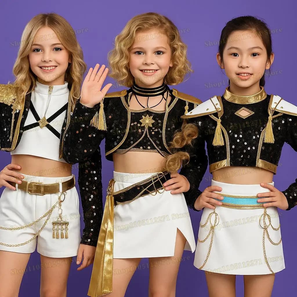 HUNTRIX K-POP Demon Hunters Cosplay Rumi Zoey Mira Nero Uniforme di Scena Costumi di Halloween Donne Top Gonna Giacca Copricapi Parrucca