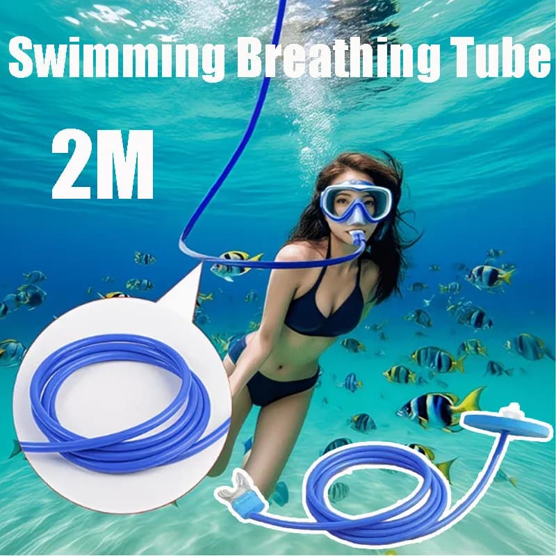 Snorkel a Secco per Adulti, Tubo Respiratorio in Silicone per Apnea, Attrezzatura Subacquea per Snorkeling, Dispositivo per Respirazione Subacquea