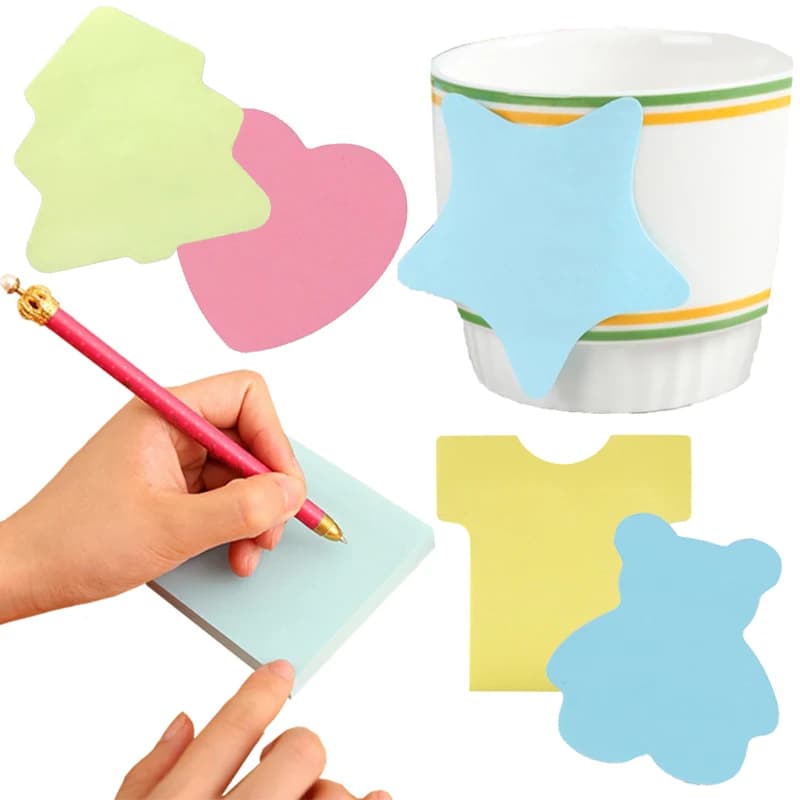 Blocchetti Adesivi Multiformi: Quadrati, Orsetti, Stelle, Cuori in Tessuto, Colori Misti - 100 Pagine/Libro - Cancelleria per Bambini, Adulti, Studenti e Ufficio ZYF