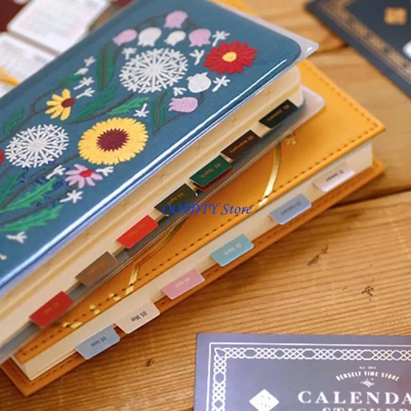 367A Adesivi per calendario Adesivi per pianificatore con scheda indice mensile autoadesivi per diario, album, quaderno, per