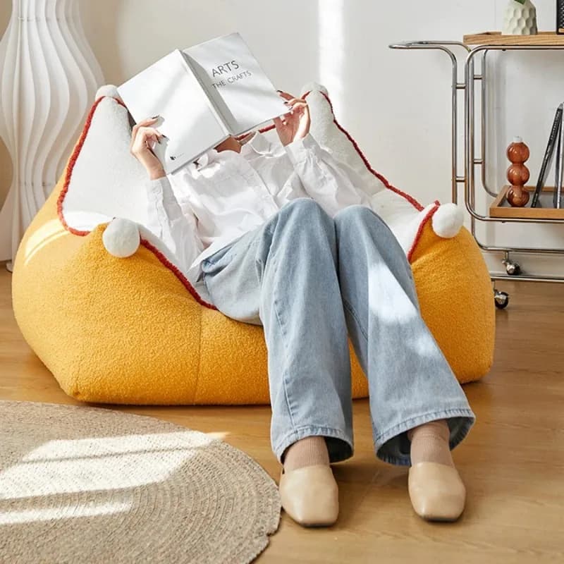 Bean Bag Seating sofas to lie down or sleep Tatami Sleeping single for free time Pivot sofa Room furniture in lamb cashmere