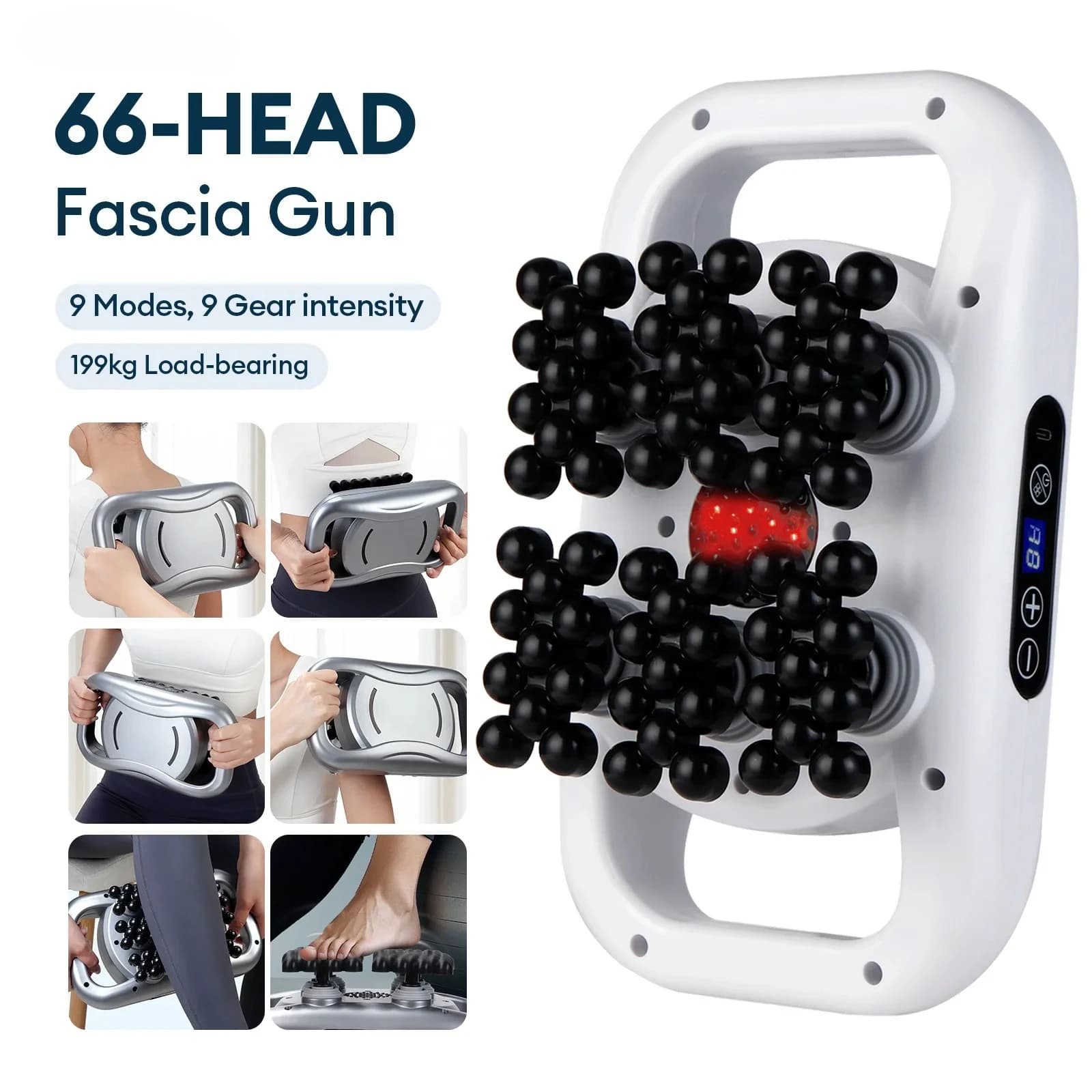 Massage Gun at 66 High Frequency Heads, Massage for Back, Life, Collo, Spalle and Cosce