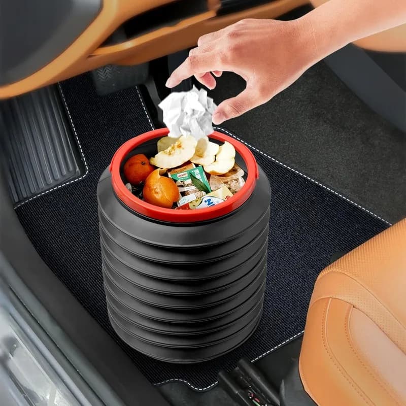Cestino per auto da 4 litri (1/2 pezzi), secchio pieghevole multifunzione per auto, pesca all'aperto, contenitore per rifiuti portatile a tenuta stagna