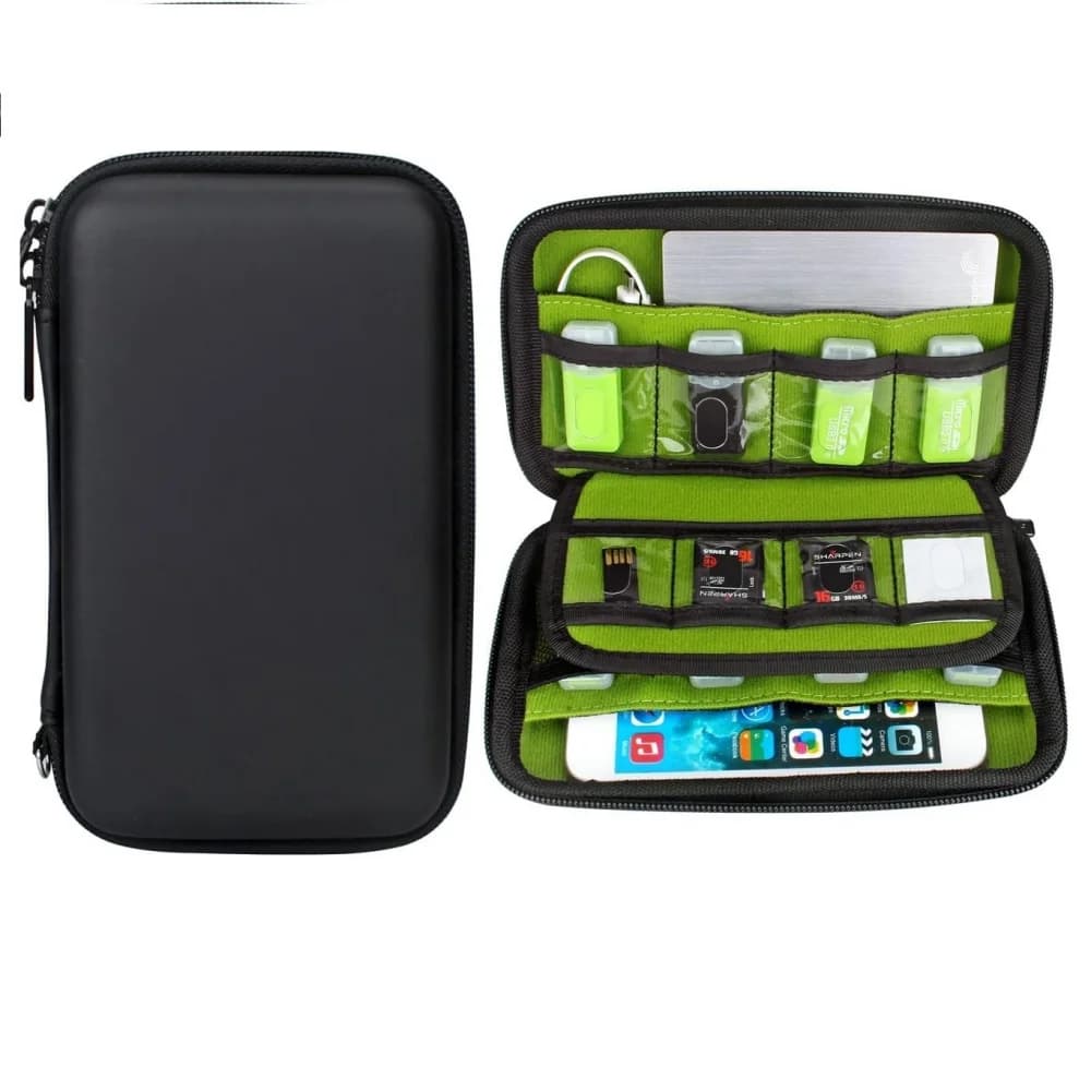 Custodia per Gadget Digitali, Organizzatore per Schede di Memoria, Cavi Elettronici, Hard Disk, Chiavette USB, Power Bank, Borsa da Viaggio