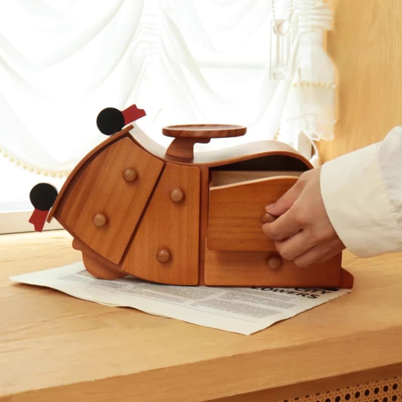 Solid Wood Jewelry Box Luxury Cute Ring Storage Boxes Women Necklaces Earring Bracelet Display Case Jewellery Birthday Gift