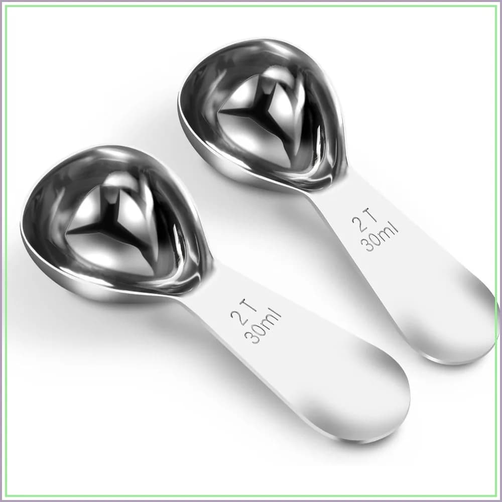 Ergonomic 2 Tbsp Coffee Scoop, 30ml Stainless Steel Measuring Spoon for Ground Coffee, Protein Powder, Sugar, Cereal