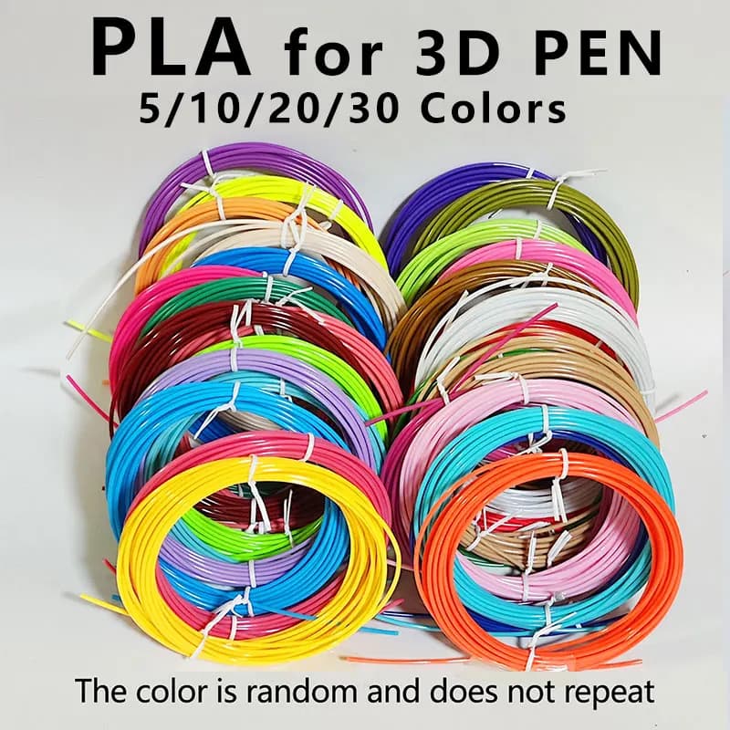 Filamento PLA 1.75mm 10/15/20/32 Colori per Penna 3D, Set di Vari Materiali per Stampa 3D, Combinazioni Assortite, 3m/5m per Colore