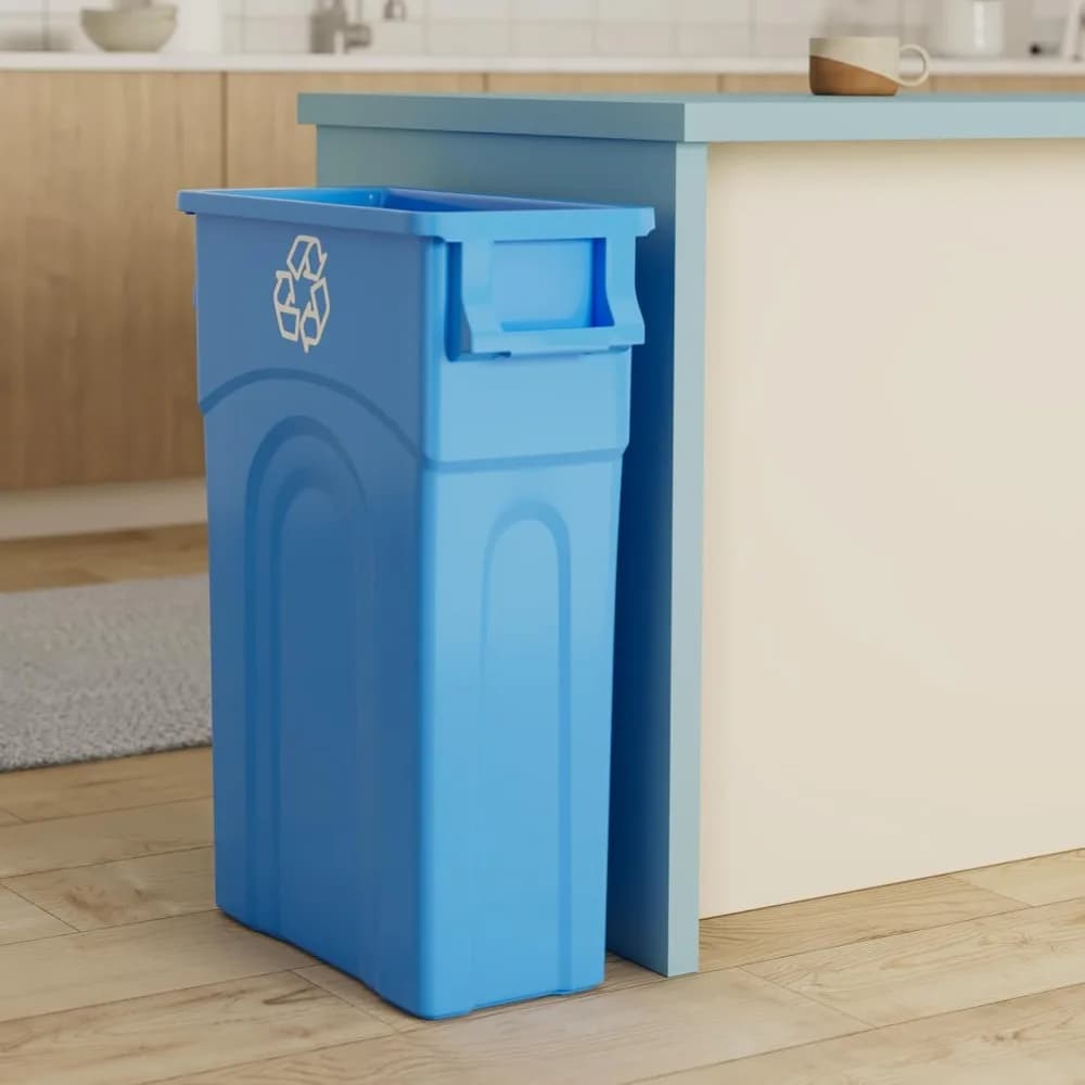 Contenitore per Riciclaggio Highboy, 23 Galloni, Profilo Sottile Salvaspazio e Rimozione Semplice del Sacchetto, Uso Interno o Esterno